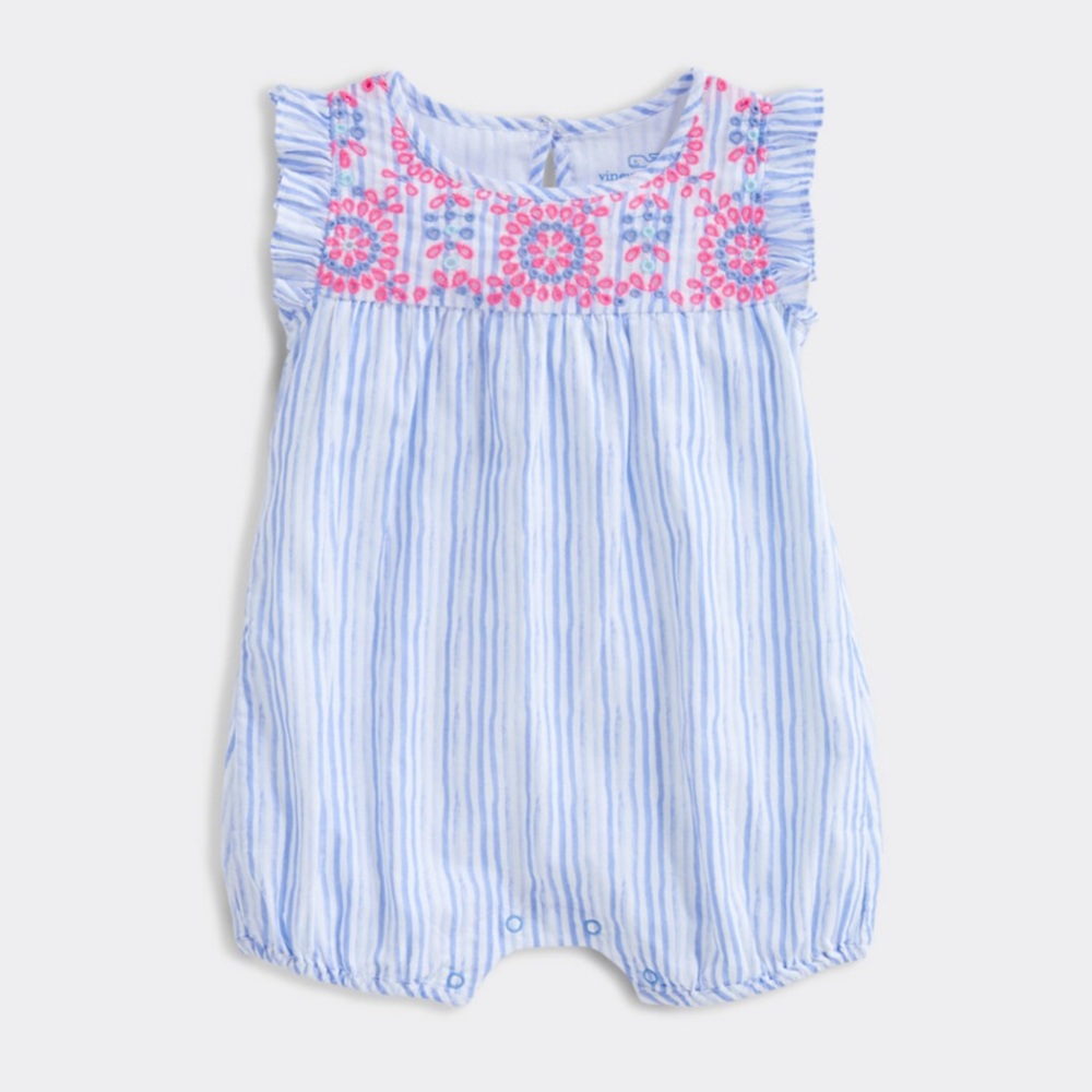 Vineyard Vines Girls Embroidered Romper 18-24 mos